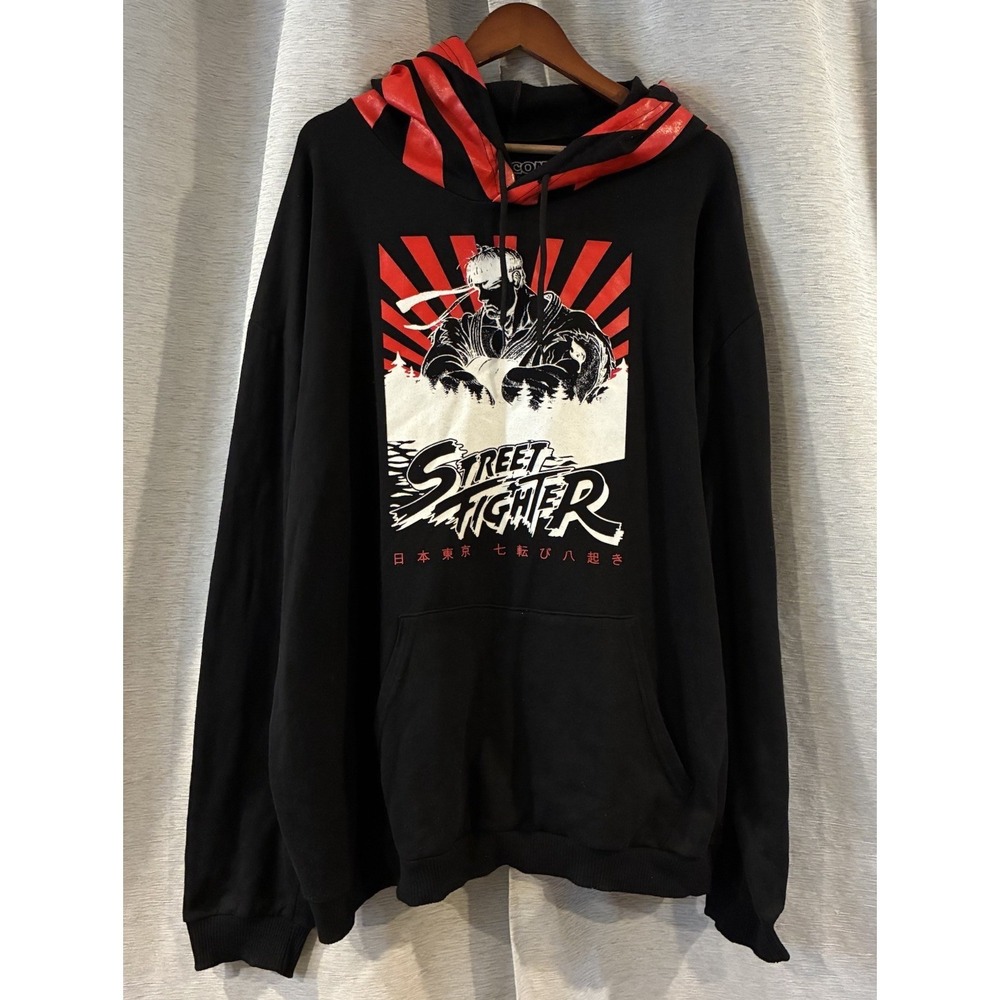 Capcom Street Fighter Ryu Rising Sun Lightweight Hoodie‎ Men's Size 4XL Gaming